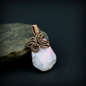 Wisiorek wire wrapping z agatem III