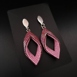 Wiszące Fioletowe Kolczyki z Koralików