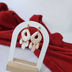 Wiszące kolczyki Azalia różowo białe