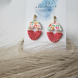 Wiszące kolczyki różowa panterka