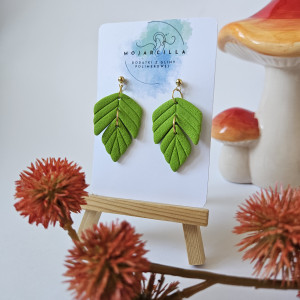 Wiszące kolczyki zielone liście