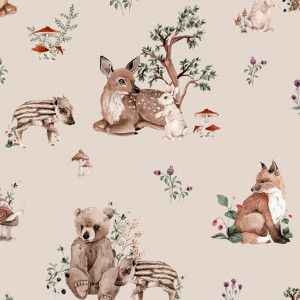 Wkładka do krzesełka Ikea-Antilop-sarenki na beżu