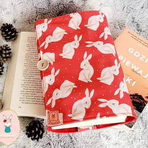 Wodoodporne etui na książkę: królikii (czerwone)