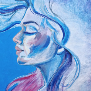 "Wolna" Art Ela Jankowska delikatny obraz PREZENT