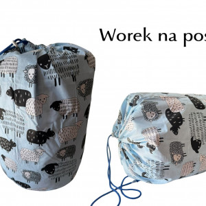 Worek na pościel do przedszkola i żłobka. Duży bawełna owce