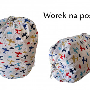 Worek na pościel do przedszkola i żłobka. Duży bawełna samoloty
