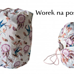 Worek na pościel do przedszkola i żłobka. Duży bawełniany  łapacze