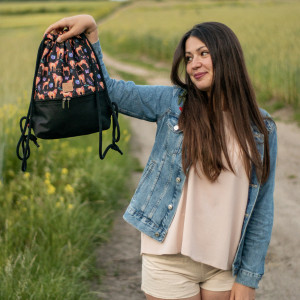 Workoplecak w koniki, konie z czarnym dołem / plecak / worek