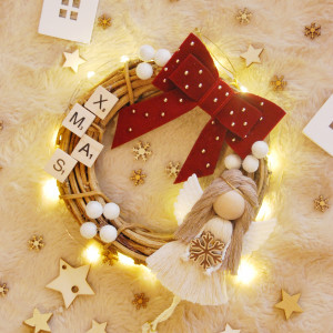 Wyprzedaż: Świąteczny wianek z aniołkiem | Wianek bożonarodzeniowy