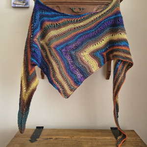 Z jesienią - duży, lekki, oryginalny szal/chusta 100% wełenki merino