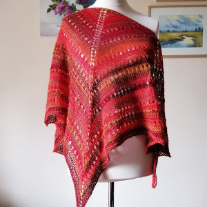 Z makiem - miła chusta z wełną