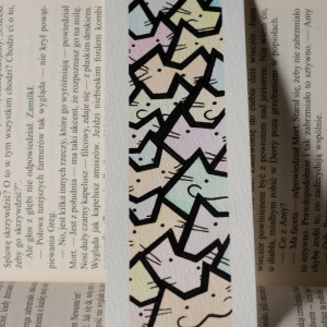 Zakładka do książki koty pastel ręcznie malowana