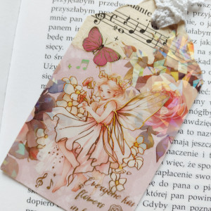 zakładka do książki, urocza różowa wróżka, baśniowa, motyle, prezent