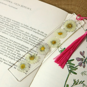 Zakładka do książki wiosenne kwiaty stokrotki żywica