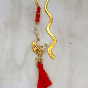 Zakładka do książki z koralem- Kamienie naturalne, rękodzieło,