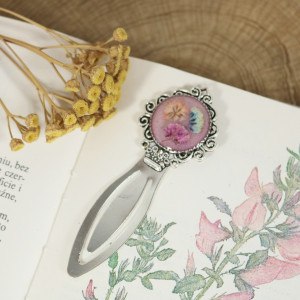 Zakładka do książki żywica gipsówka róż