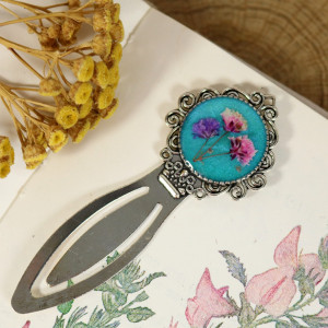 Zakładka do książki żywica gipsówka turkus