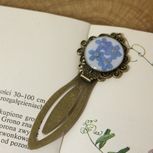 Zakładka do książki żywica niezapominajki VII