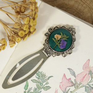 Zakładka do książki żywica przytulia bukiet zieleń