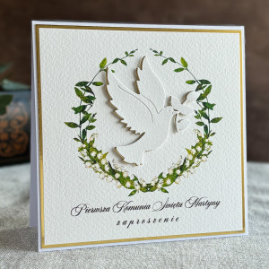 Zaproszenia komunijne ręcznie robione, wzór 49D