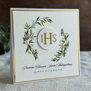 Zaproszenia komunijne ręcznie robione, wzór 4D