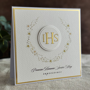 Zaproszenia komunijne ręcznie robione, wzór 51A