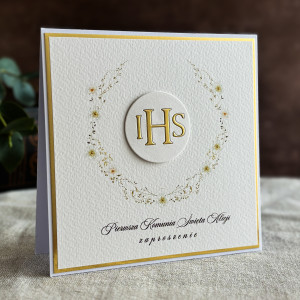 Zaproszenia komunijne ręcznie robione, wzór 51B