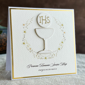 Zaproszenia komunijne ręcznie robione, wzór 51C