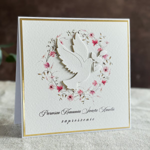 Zaproszenia komunijne ręcznie robione, wzór 58