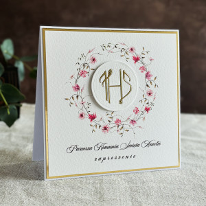 Zaproszenia komunijne ręcznie robione, wzór 58C