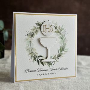 Zaproszenia komunijne ręcznie robione, wzór 73A