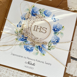 Zaproszenia komunijne ręcznie robione z personalizacją HIT 432