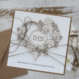 Zaproszenia komunijne ręcznie robione z personalizacją HIT ZKO-147