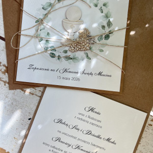 Zaproszenia komunijne ręcznie robione z personalizacją HIT ZKO-151-A
