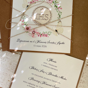 Zaproszenia komunijne ręcznie robione z personalizacją HIT ZKO-161