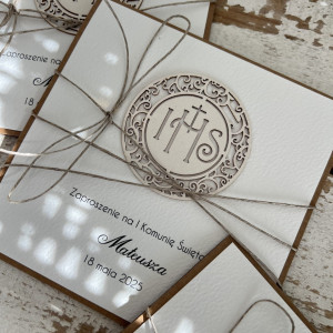 Zaproszenia komunijne ręcznie robione z personalizacją HIT ZKO-269