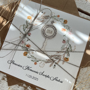 Zaproszenia komunijne ręcznie robione z personalizacją HIT ZKO-346