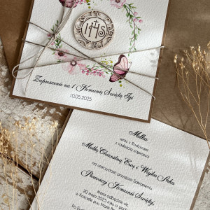 Zaproszenia komunijne ręcznie robione z personalizacją HIT ZKO-360