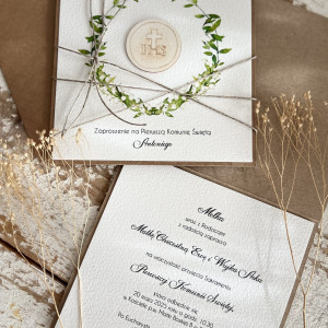 Zaproszenia komunijne ręcznie robione z personalizacją HIT ZKO-375