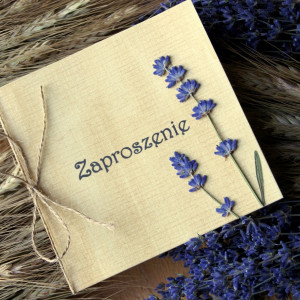 Zaproszenia na ślub lawenda suszona