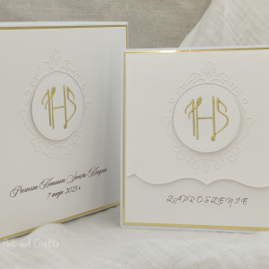 Zaproszenie komunijne dla chrzestnych, Linia Gold, wzór 11