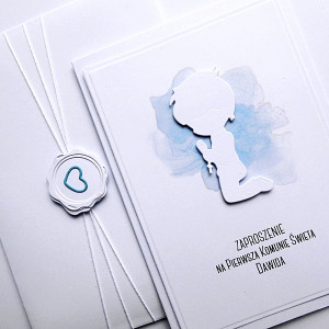 Zaproszenie komunijne handmade dla chłopca