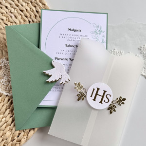 Zaproszenie komunijne z folderem z kalki 01