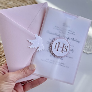 Zaproszenie komunijne z folderem z kalki 03