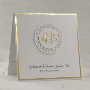 Zaproszenie na komunię, Linia Gold, wzór 14