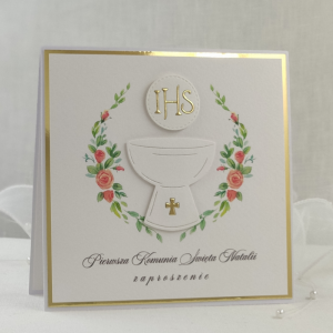 Zaproszenie na komunię z personalizacją, 32 c