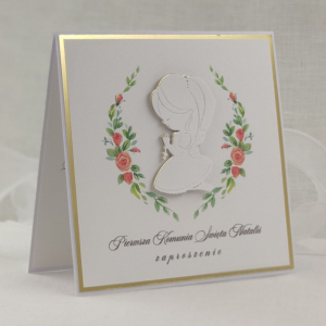 Zaproszenie na komunię z personalizacją 32B