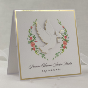 Zaproszenie na komunię z personalizacją 32E