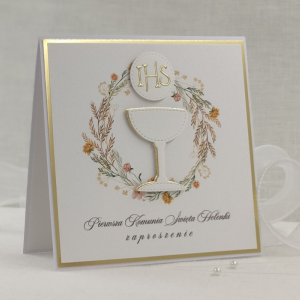 Zaproszenie na komunię z personalizacją 43C