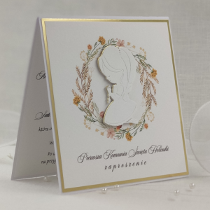 Zaproszenie na komunię z personalizacją 43E